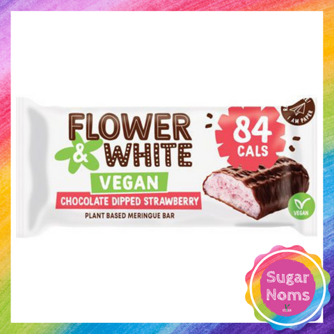 Chocolate Dipped Strawberry Meringue Bar by Flower & White (GF)